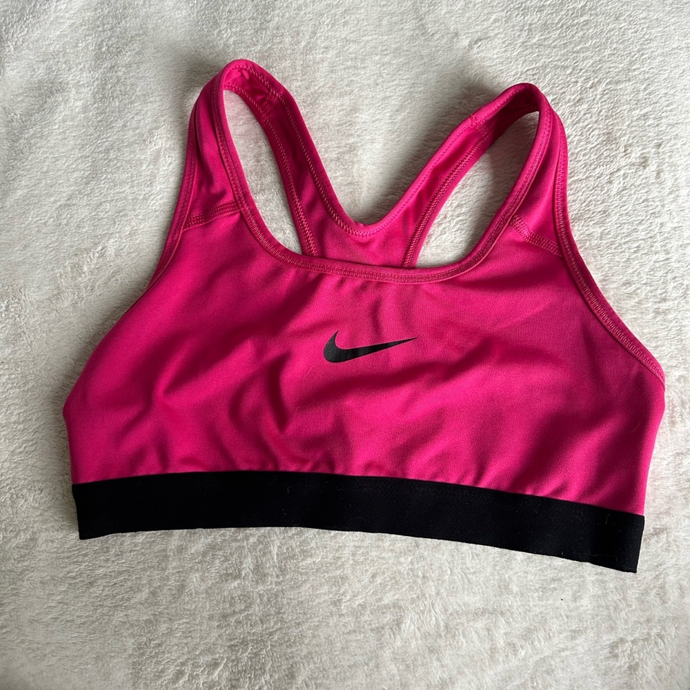 Pink Nike sports bra